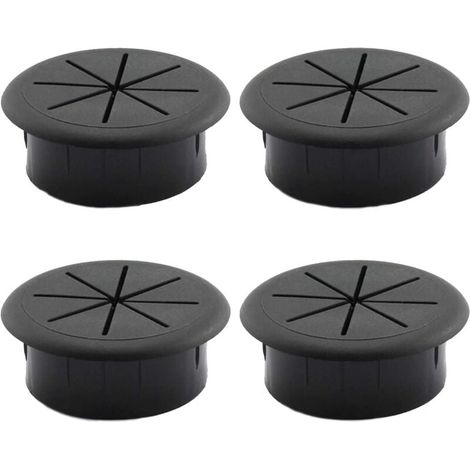 4 pièces Couvercle de Filetage de Câble Table Passe-cable passage Bureau Table Ronds Cache-cable Pour les meubles de bureau table bureau d'ordinateur noir-LIAIKI (1/5)