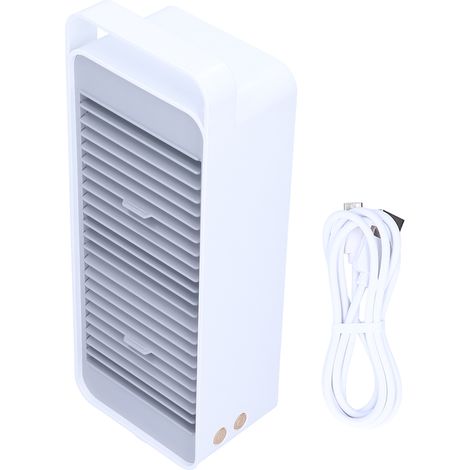 Ventilateur de Bureau USB avec Pales Doubles Rotatives - Ventilateur Électrique pour Maison, Bureau et Dortoir, Blanc (1/5)