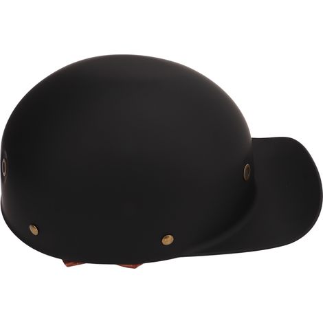Casque de moto vintage ouvert, casquette de baseball rétro, demi-casque pour homme et femme, pour cruiser et scooter, noir mat, taille L (1/5)