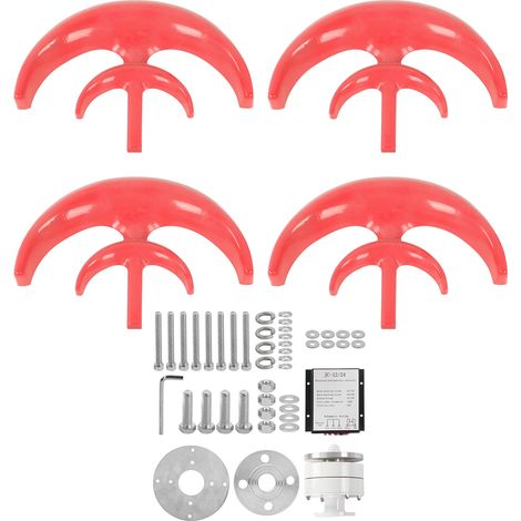 Éolienne Kit Lanterne Type 4 Pales Génératrice Électrique 800W 12V Accessoires de Montage pour Jardin (1/5)