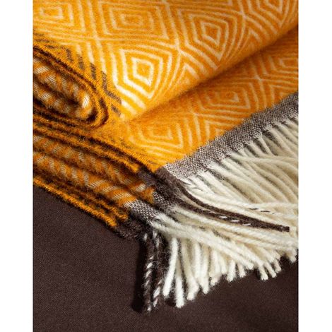 Plaid en Laine Jaune Couverture Douce pour Canapé et Lit Décoration Intérieure - PANGIVO (1/5)