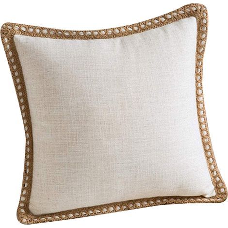 Housse de coussin décorative style ferme, bords ourlés, coussin d'extérieur bleu marine 45 x 45 cm (1/4)