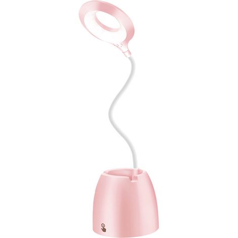 1 Lámpara de escritorio, soporte para teléfono, brazo flexible de 360°, portalápices, sala de lectura (1/5)