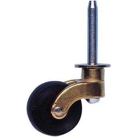 Roulette DESIGN Style LAITON galet NOIR Ø 27 fixation à tige lisse