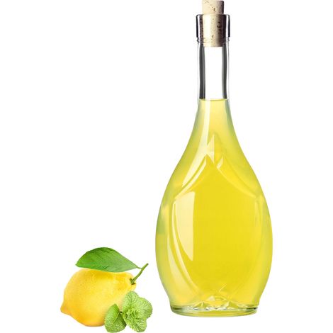 Botella de vidrio, capacidad de 500 ml, 24 cm de altura, tapón de corcho ecológico, ideal para vino y aceite, diseño clásico. (1/5)