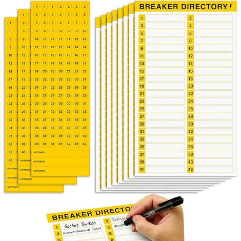 D'étiquettes pour Tableau-Disjoncteurs, étiquettes de Panneau électrique 7Feuille Autocollants Catalogue (1/5)