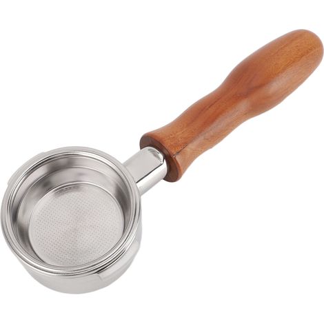 Porte-filtre sans fond de 58 mm avec filtre panier à 2 oreilles, en acier inoxydable, poignée en bois, accessoire amovible pour machine à café WPM 130. (1/5)
