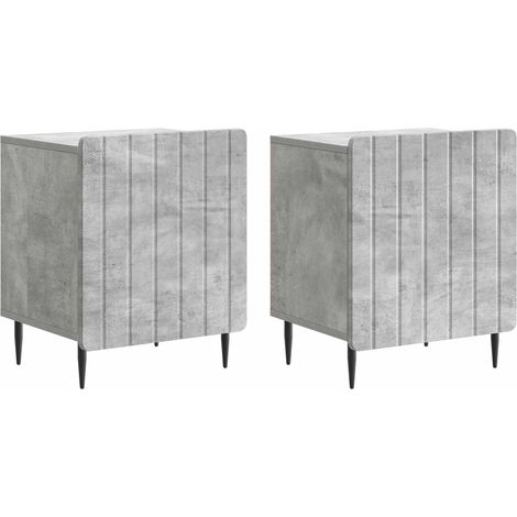 Maison Exclusive - Armadio da Notte 2 pz Grigio Cemento 43 x 34,5 x 52 cm (1/5)
