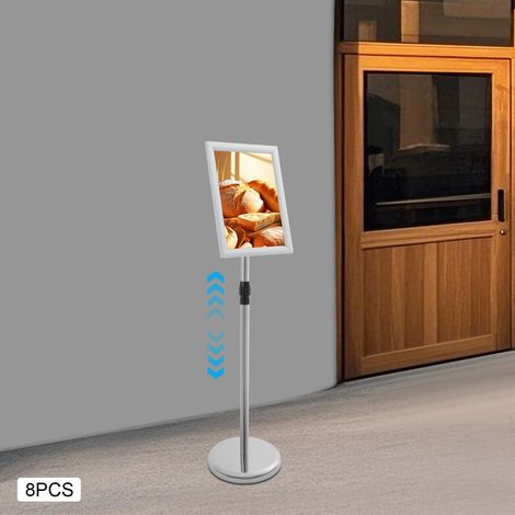 8pcs A4 hauteur réglable support publicitaire, outil d'affichage publicitaire au sol, cadre rotatif, 32,5  24  cm