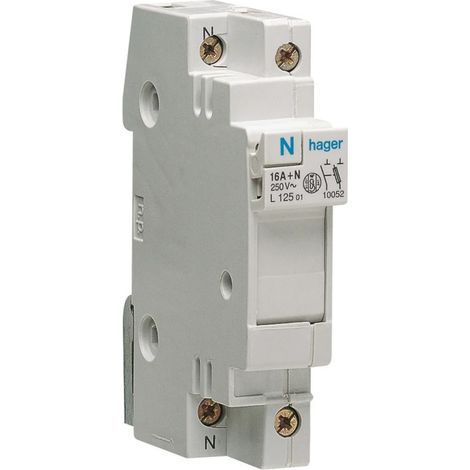 Coupe-circuit 1P+N 16A 250V – Protection contre surcharges – Pour installations domestiques – 1M HAGER