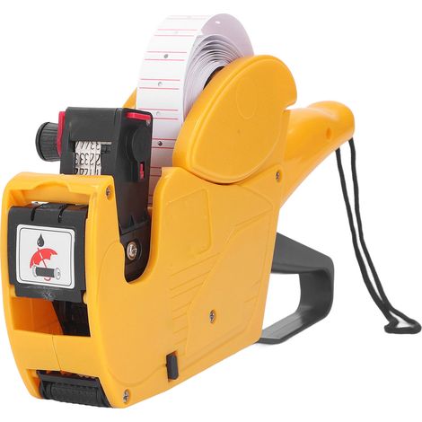 Étiqueteuse de prix portable à 8 chiffres, jaune, pour magasins, usines et entrepôts. (1/5)