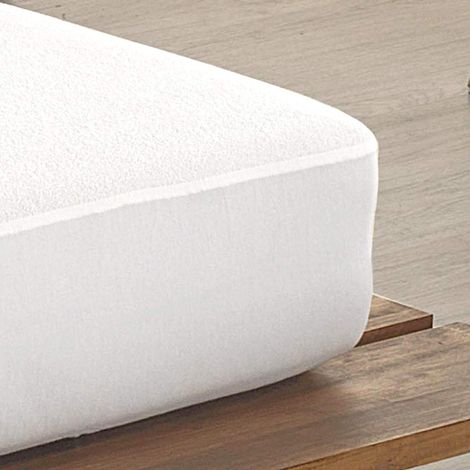 Protège-Matelas en Tissu éponge Blanc 180 x 190/200 cm (1/5)
