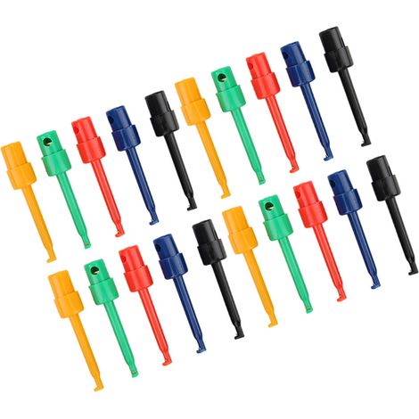 Lot de 20 grands crochets de test et sondes de préhension pour tests électroniques, accessoires pour multimètres, grand crochet de test (1/5)
