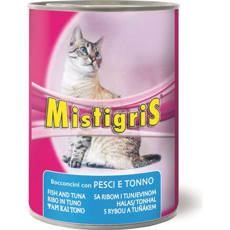 Bocconi per Gatti ''Misura Tigris'' Gusto Pesce e Tonno Gr. 405 24 Pezzi