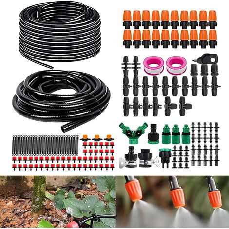 Système d'irrigation Jardin, 340Pcs Kit d'irrigation Goutte, 55m+15m Kit Arrosage Automatique,Kit d'irrigation Goutte à Goutte Système d'irrigation pour Jardin pour Jardin pelouse Serre Plantes (1/5)