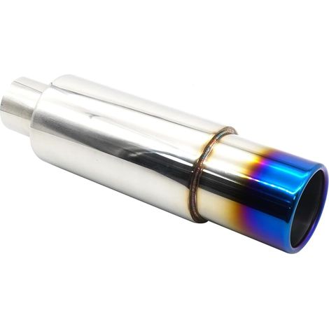 2,5 "(63mm) Silencieux d'échappement En Acier Inoxydable Voiture Turbo échappement Boîte Arrière Silencieux Tube Réglable Et Amovible (1/5)