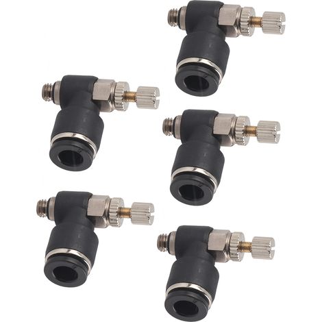 Vanne d'étranglement à angle droit type L, raccord rapide, coude pratique, vanne de régulation du débit d'air 6-M5 (1/5)