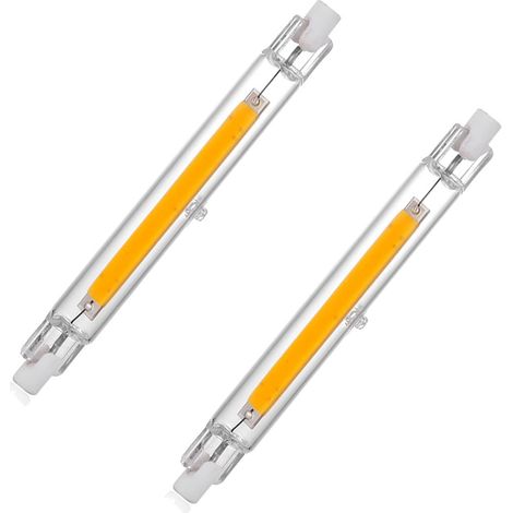 Ampoule LED R7S 118mm 10W Blanc Chaud, R7S LED 118mm Équivalent Ampoule Halogène R7S 100W J118, Éclairage à Faisceau 360 °, AC220-240V, Lot de 2 (1/5)