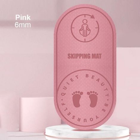 Tapis de corde à sauter - - Rose - Absorption des chocs - Isolation phonique - Protection des genoux (1/4)