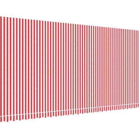 vidaXL Tessuto di Ricambio per Tenda da Sole Rosso e Bianco 6x3 m Poliestere (1/5)