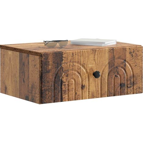 Maison Exclusive - Mobiletto da notte a muro Legno antico 49 x 34,5 x 20 cm