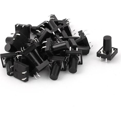 25pcs Panneau momentané PCB tactile Tact Interrupteur à bouton poussoir 12 mm x 12 mm x 15 mm