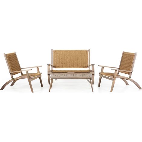 Set da giardino in legno e rattan pieghevole - Primavera (1/5)