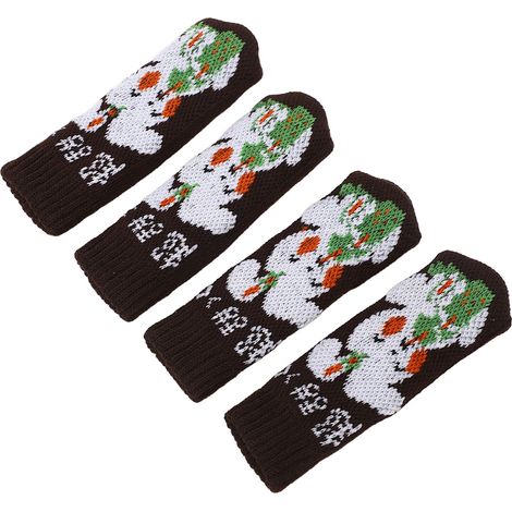 Lot de 20 protège-pieds de chaise en maille épaisse, chaussettes antidérapantes pour pieds de meubles sur parquet, couleur lapin café blanc (1/5)
