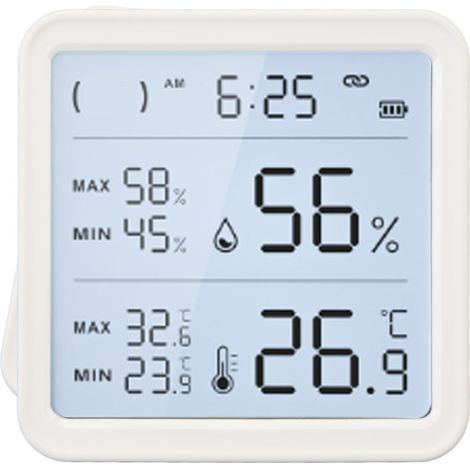 Jauge de température et d'humidité-9.9 à 60 ℃, alimenté par batterie, 0% RH 99% RH, thermomètre et hygromètre d'intérieur numérique Wifi