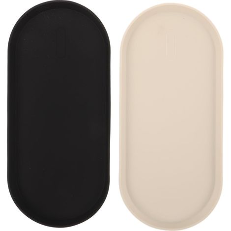 de 2 plateaux ovales en silicone pour lavabo étagère à (1/5)