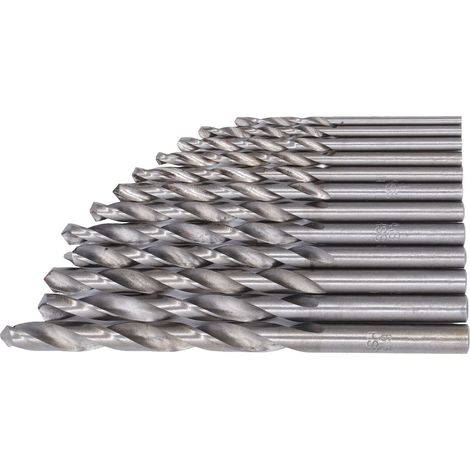 13-teiliges Set Spiralbohrer mit Schnellwechselsystem aus HSS für Holz und Metall, Schaft 1,5–6,5 mm, inklusive Etui, silberfarben (1/5)