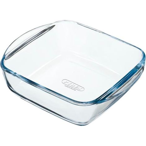 Plat à four carré en verre borosilicate 20 x 17 cm – Résistant aux chocs thermiques – Compatible avec friteuses à air chaud – Pyrex (1/6)