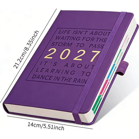 Agenda 2027 (Version anglaise) - Calendrier, Carnet de notes, Suivi de l'efficacité au travail, Agenda de pansements (Violet) (1/3)