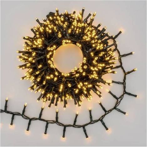1 pièce Guirlande Boa lumineuse D6 cm, câble vert IP44, 500 LED blanc chaud, 10 m, extensible jusqu’à 30 m, pour extérieur et intérieur (1/5)