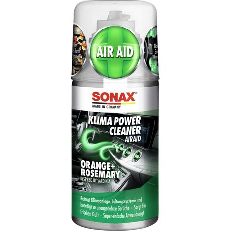 SONAX Nettoyant pour climatiseurs KlimaPowerCleaner AirAid, 03230000, Orange+Romarin, 100 ml