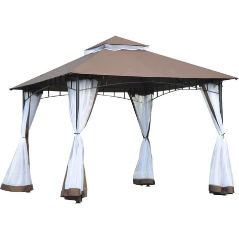 Tienda de recepción easycomfort gazebo 3x3m mosquitera techo doble (1/3)
