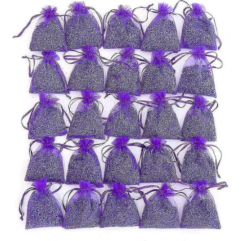 Sachets de lavande séchée naturelle - Sachets parfumés aux fleurs séchées (1/4)