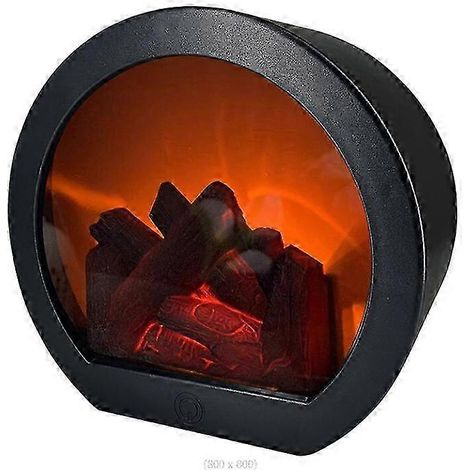 Lampe à feu de cheminée tactile intelligente avec ornements en charbon de bois simulé pour la décoration intérieure (1/5)
