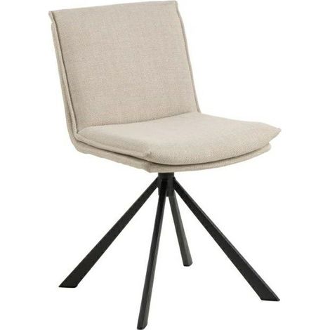 Silla minimalista Flynn, color beige, base de metal. (1/5)