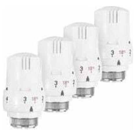 BUNTHAUS PA Lot de 4 Têtes Thermostatiques M30 x 1,5 pour Radiateur Robinet de Chauffage