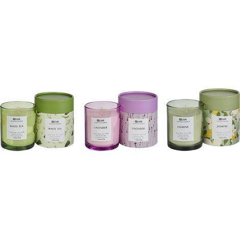 Duftkerzen 3er Set COLORFUL BARREL Sojawachs Frische Note Blumige Note