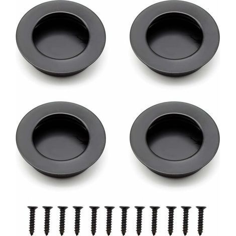 Poignée de porte coulissante encastrée noire en acier inoxydable – 40 mm – Haute résistance à la rouille – Installation facile pour meubles (1/5)