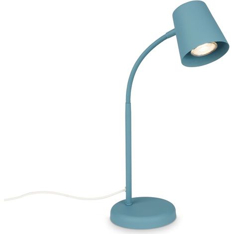 BRILONER - Lampe de chevet avec interrupteur filaire, orientable, GU10, max. 9W, lampe de bureau, lampe table salon, 13x38,5 cm, bleu (1/5)