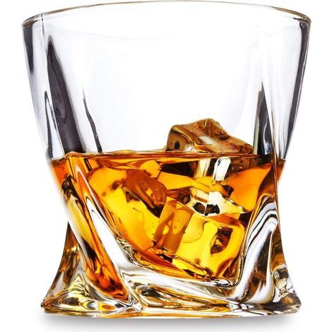 Verres à Whisky en Cristal Sans Plomb 300 ml Lot de 4 – Élégants, Robustes et Parfaits pour Déguster Votre Whisky Favori (1/4)