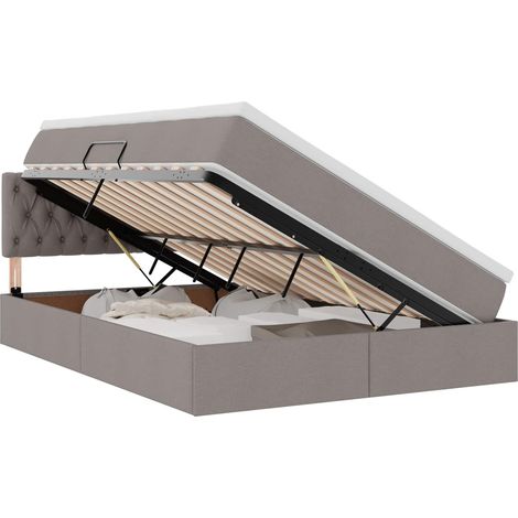 Maison Exclusive - Aufbewahrungsbett mit Matratze Taupe 140 x 200