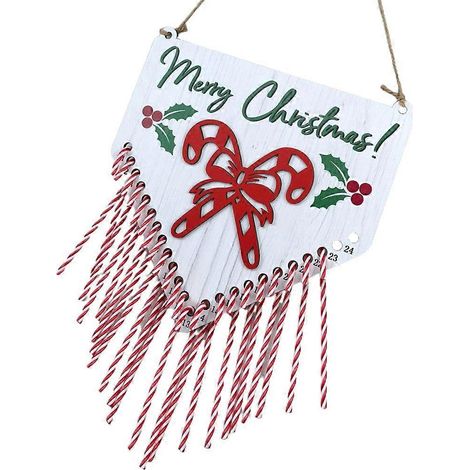 Calendrier de l'Avent en bois, décorations de Noël, bannières en forme de calendrier pour enfants, cadeaux de fête (1/4)