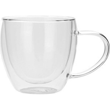 Doppelwandige Teetasse aus Borosilikatglas, Becher für Kaffee, Milch oder Wasser, 250 ml (1/5)