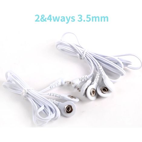 Câble conducteur à 2 ou 4 électrodes pour stimulateur musculaire, 3,5 mm, pour plaque de massage thérapeutique numérique 05342