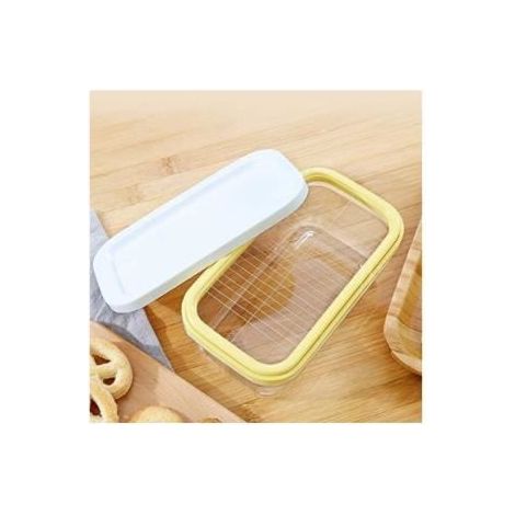 Beurrier avec coupe-beurre, trancheuse, boîte à beurre hermétique en silicone, étui de découpe pour beurre et fromage (1/4)
