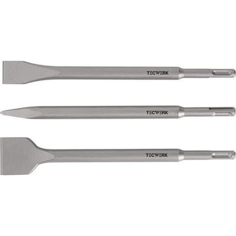 Jeu d'outils emboîtables SDS-plus 3 p. dans boîte plastique L.250mm TECWERK (1/3)
